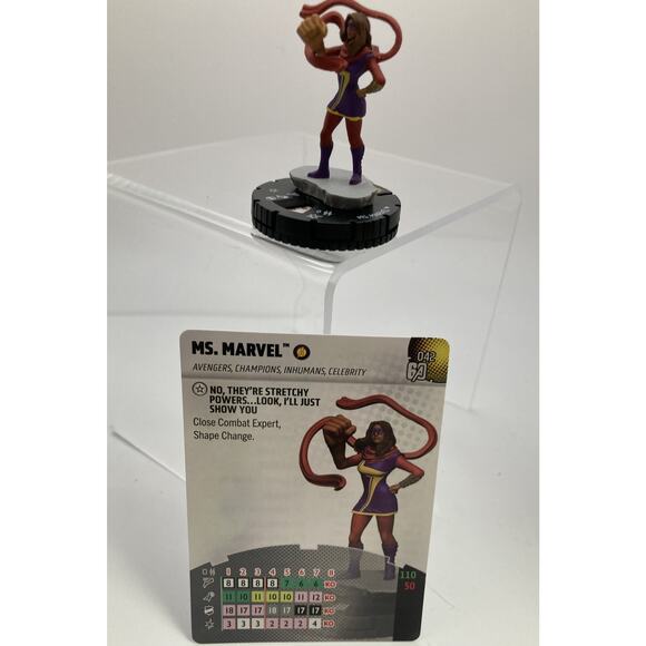 Marvel Heroclix Avengers 60th Anniversary Ms. Marvel #42 - Super Rare w/ Card - Picture 1 of 8